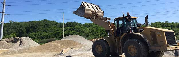 Wheel loader at work at Boyas Exacavating's landfill in Cleveland, Ohio