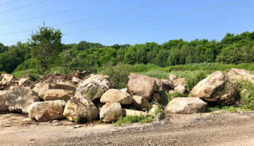 Boulders from Boyas Excavating, landfill near Cleveland, Ohio