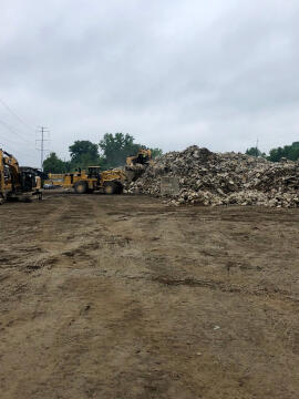 Boyas Excavating crew crushing aggregate into stone near Cleveland