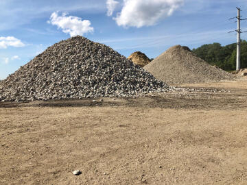 Recycled crushed concrete from Boyas Excavating, landfill near Cleveland, available for pickup or delivery